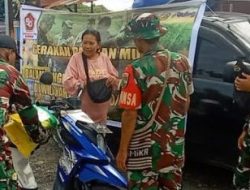 Kodim 1710/Mimika Kolaborasi Dengan Perum Bulog Gelar Gerakan Pangan Murah ke Warga Timika