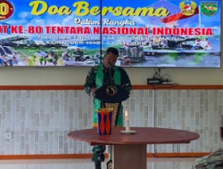 Kodim 1710/Mimika Doa Bersama Dalam Rangka Memperingati HUT Ke-80 TNI 2025