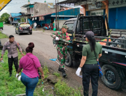 Ciptakan Lingkungan Bersih, Babinsa Koramil Kota Ajak Warga Bersihkan Sampah