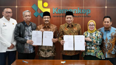 Kemenkop dan Kemensos MoU Pemberdayaan Keluarga Penerima Manfaat Melalui Kopdes Merah Putih