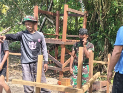 Satgas TMMD Bangun Fasilitas 5 Unit MCK Umum Untuk Warga Kampung Keakwa