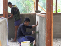 Pembangunan Rumah Ke-1 Type 36 Semi Permanen Capai 68%