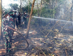 Satgas Darat Lanud Sjamsudin Noor Pantang Pulang Sebelum Bara Terkendali