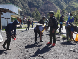 HUT TNI Ke-81 Tahun 2026, Kodim 1714/Puncak Jaya, TNI Peduli Sampah Bersama Masyarakat